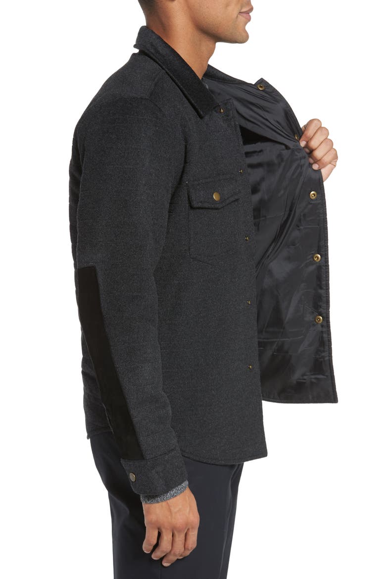 Michael Slim Fit Quilted Shirt Jacket, Alternate, color, DARK CHAR MELANGE