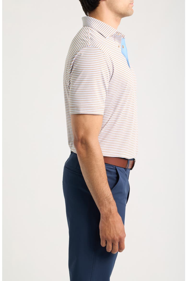 Brooks Stripe Summer Comfort Performance Jersey Polo, Alternate, color, DARK AMBER