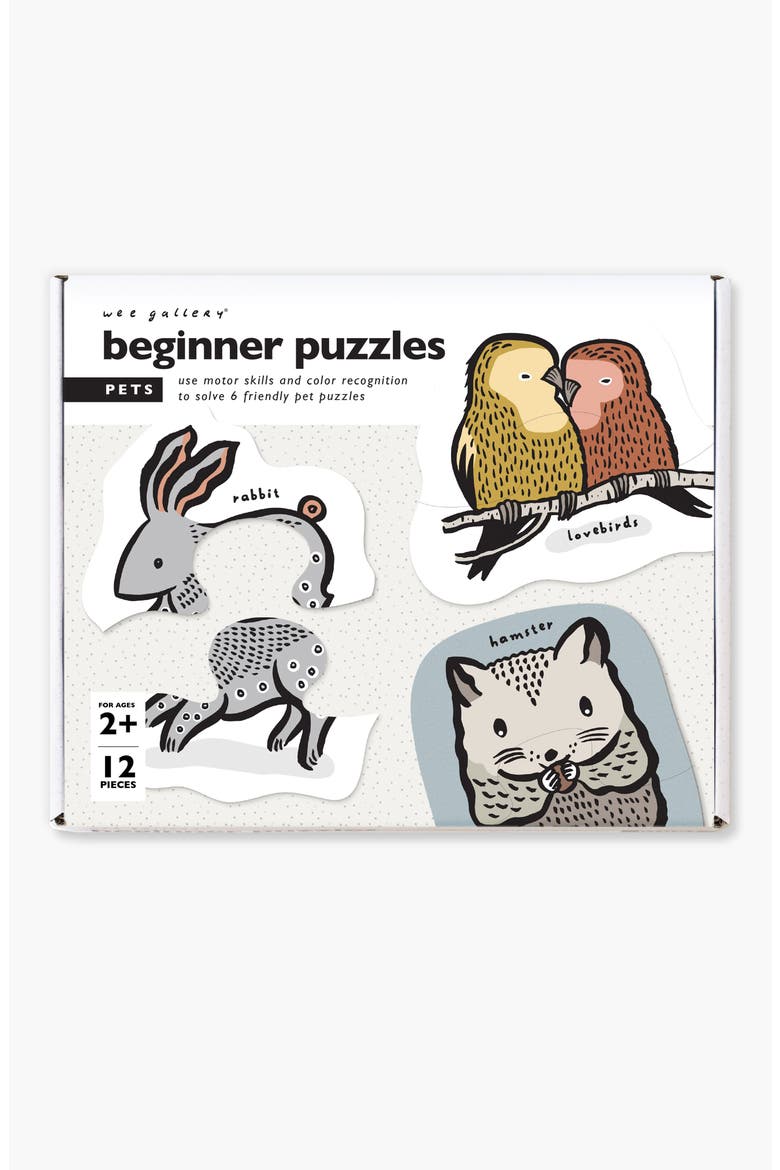 Pets Beginner Floor Puzzle and Wooden Toy Stacker Bundle, Alternate, color, Pets