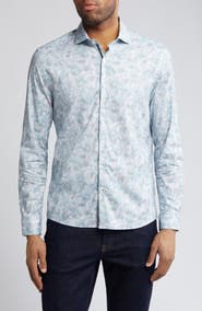 Stone Rose Floral Stretch Button-Up Shirt