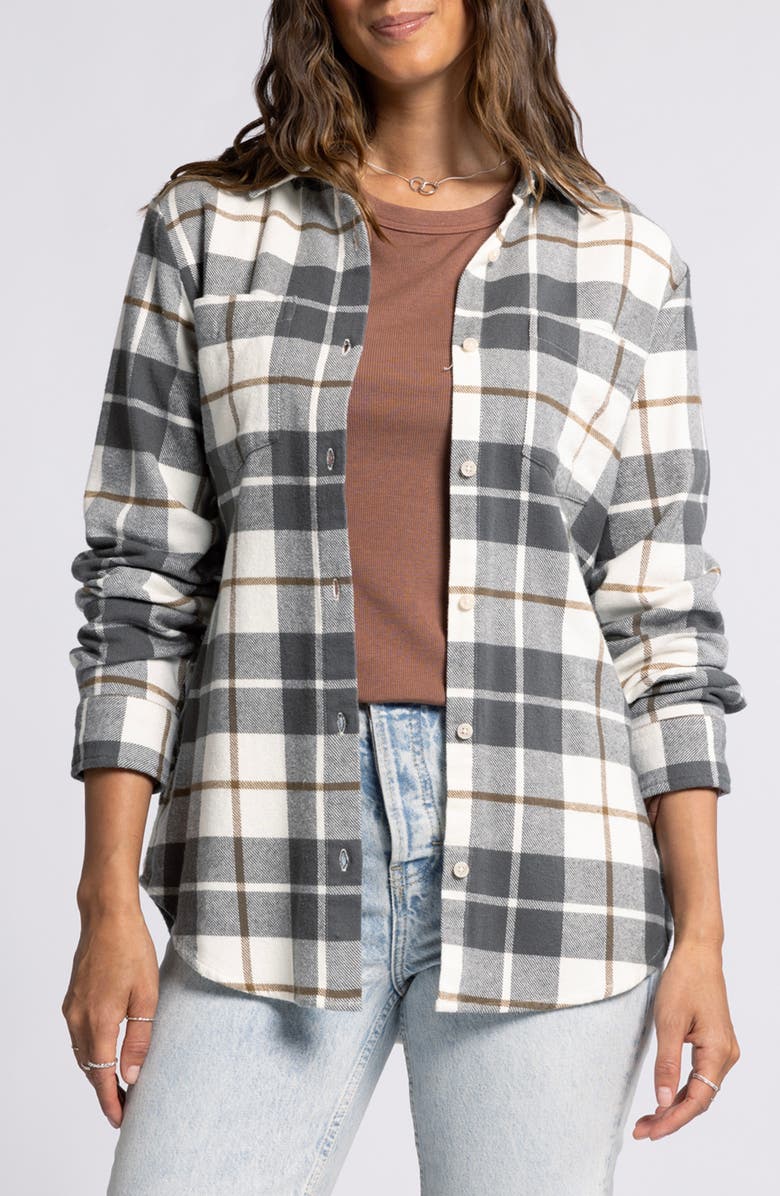 Thread & Supply Lilou Plaid Cotton Flannel Button-Up Shirt, Main, color, 