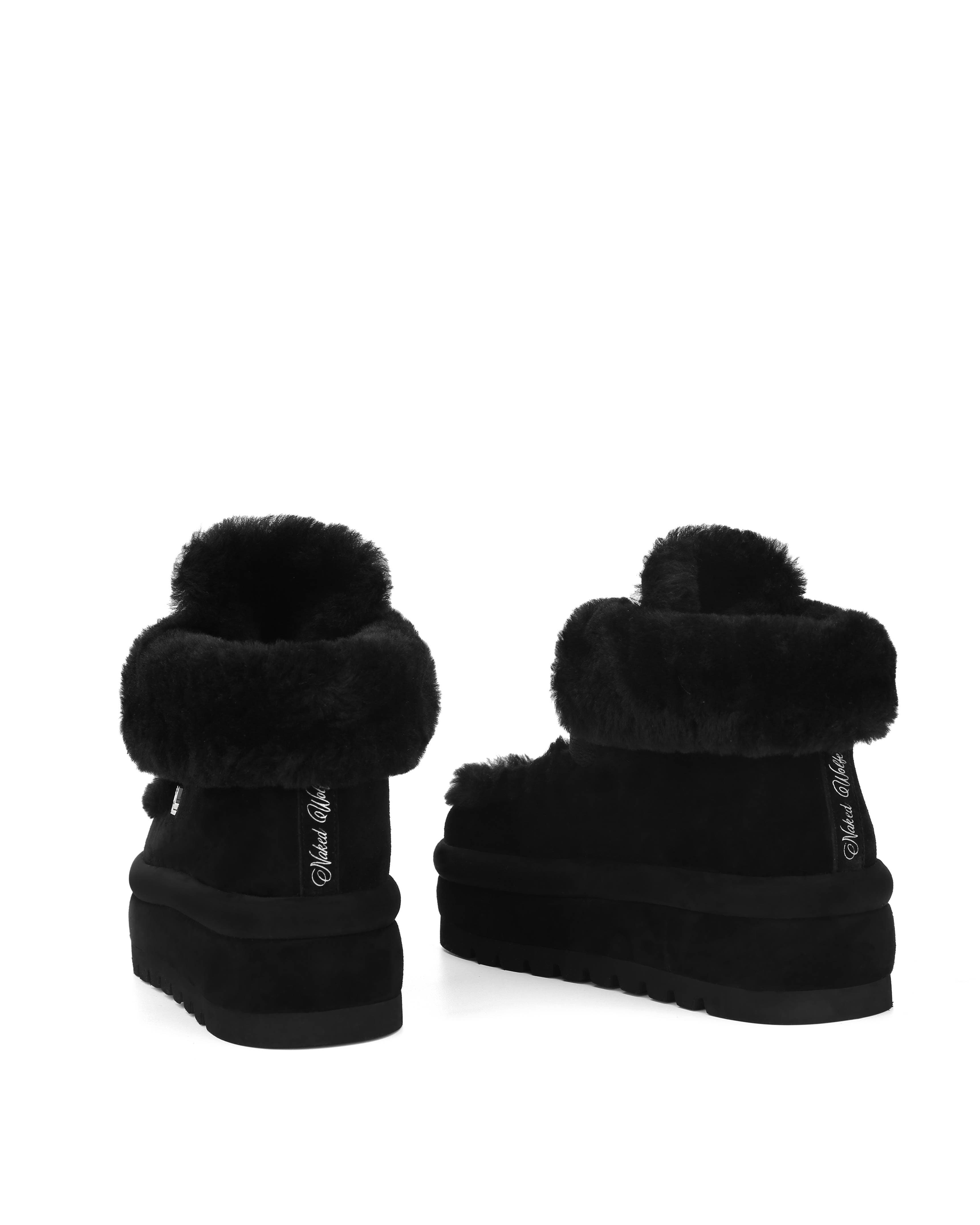 Naked Wolfe Bambi Ice Faux Fur/Suede, Alternate, color, Black