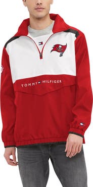 Tommy Hilfiger Men's Tommy Hilfiger Red/White Tampa Bay Buccaneers Carter Half-Zip Hooded Top