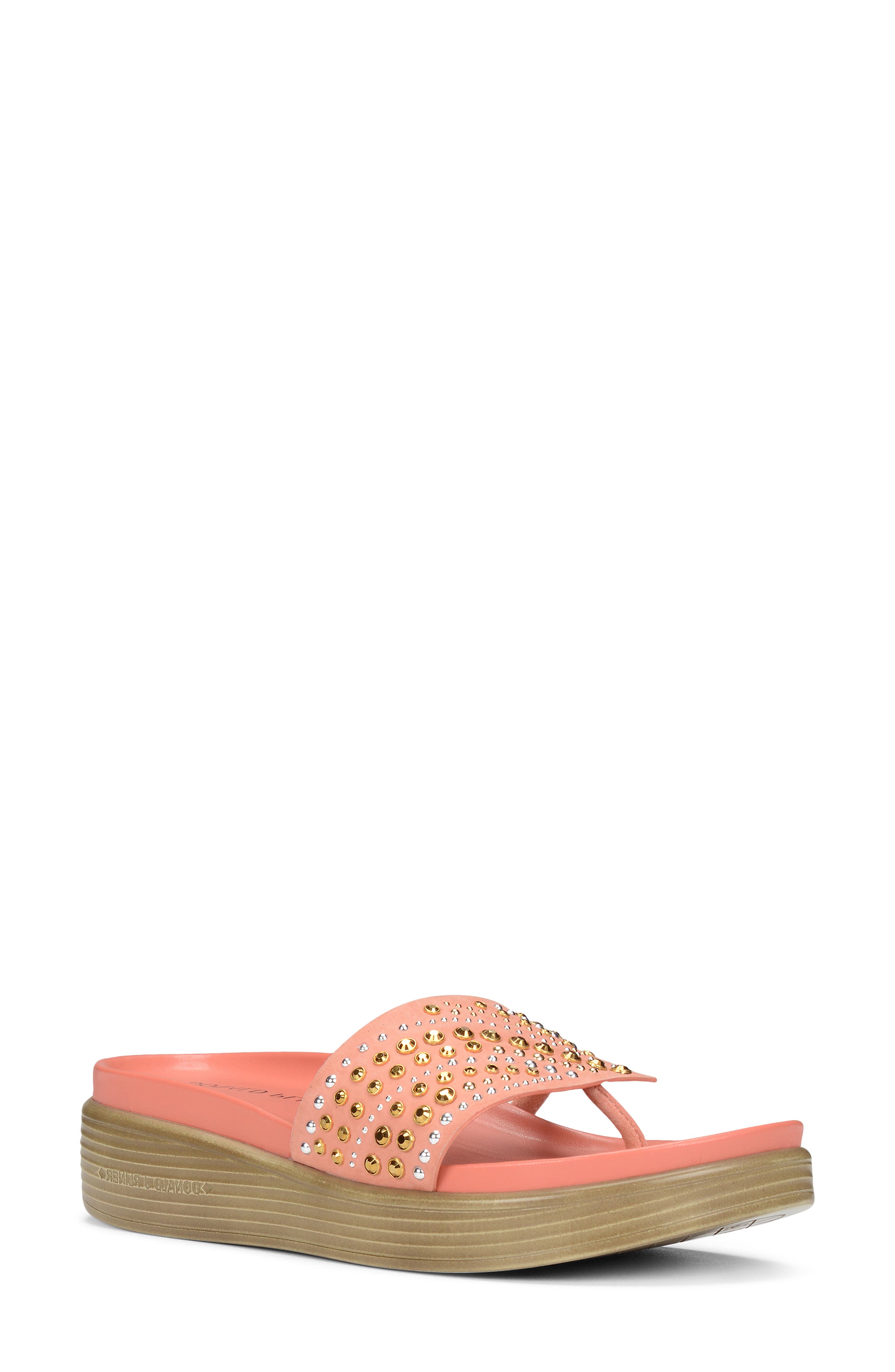 Fifi Slide Sandal, Main, color, SALMON SUEDE