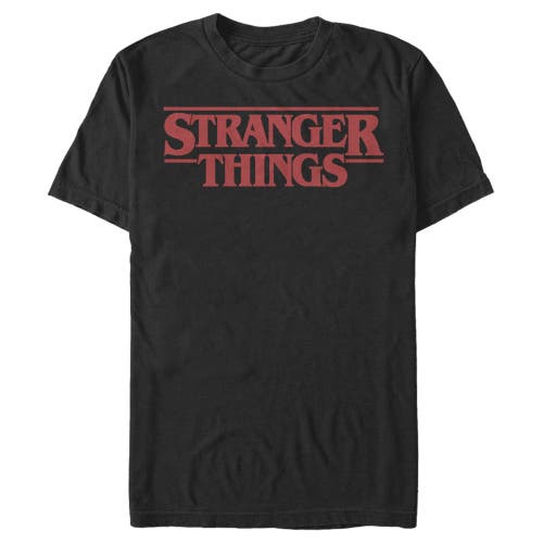 Stranger Things Bold Logo  Graphic T-shirt In Black
