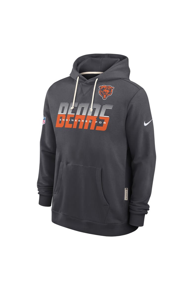 Men's Nike Charcoal Chicago Bears Sideline Standard Issue Top Prospect Dri-FIT Hoodie, Alternate, color, Charcoal