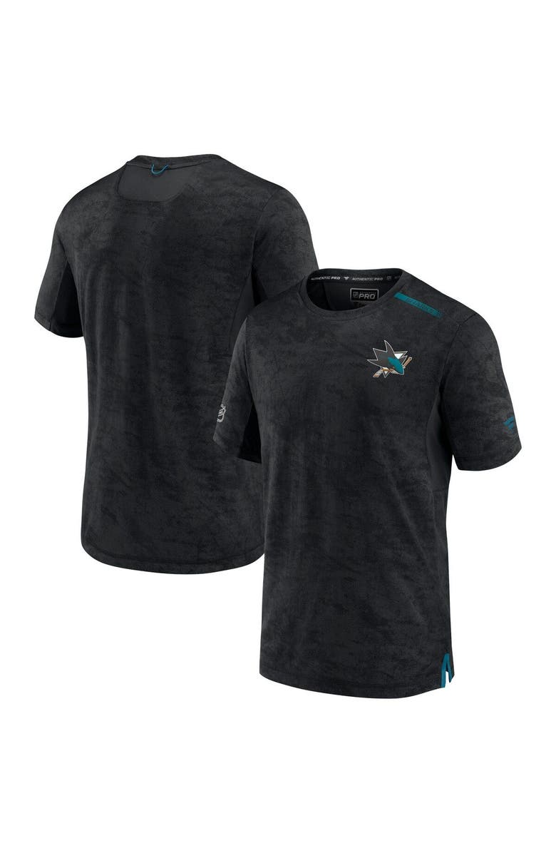 FANATICS Men's Fanatics Branded Black San Jose Sharks Authentic Pro Rink Premium Camo T-Shirt, Main, color, 