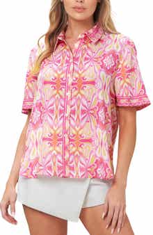 Printed Button Front Shirt