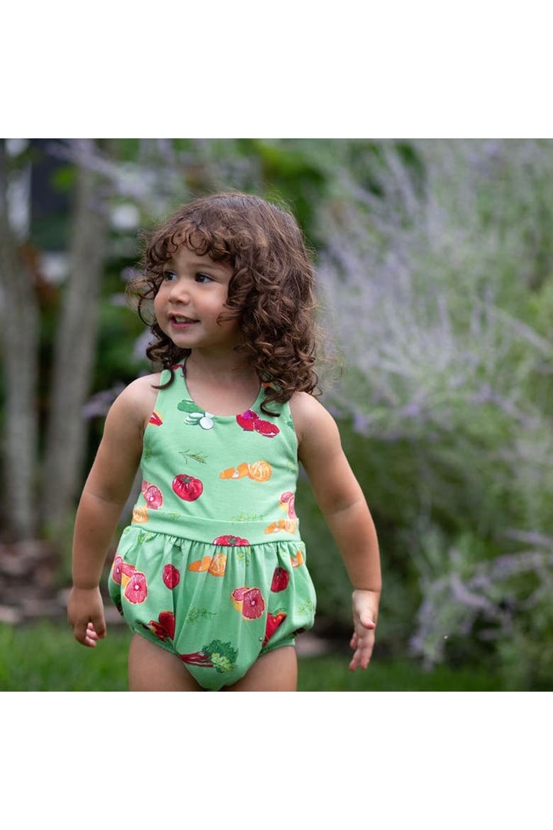 Cross Back Bubble Romper, Alternate, color, Greens Market