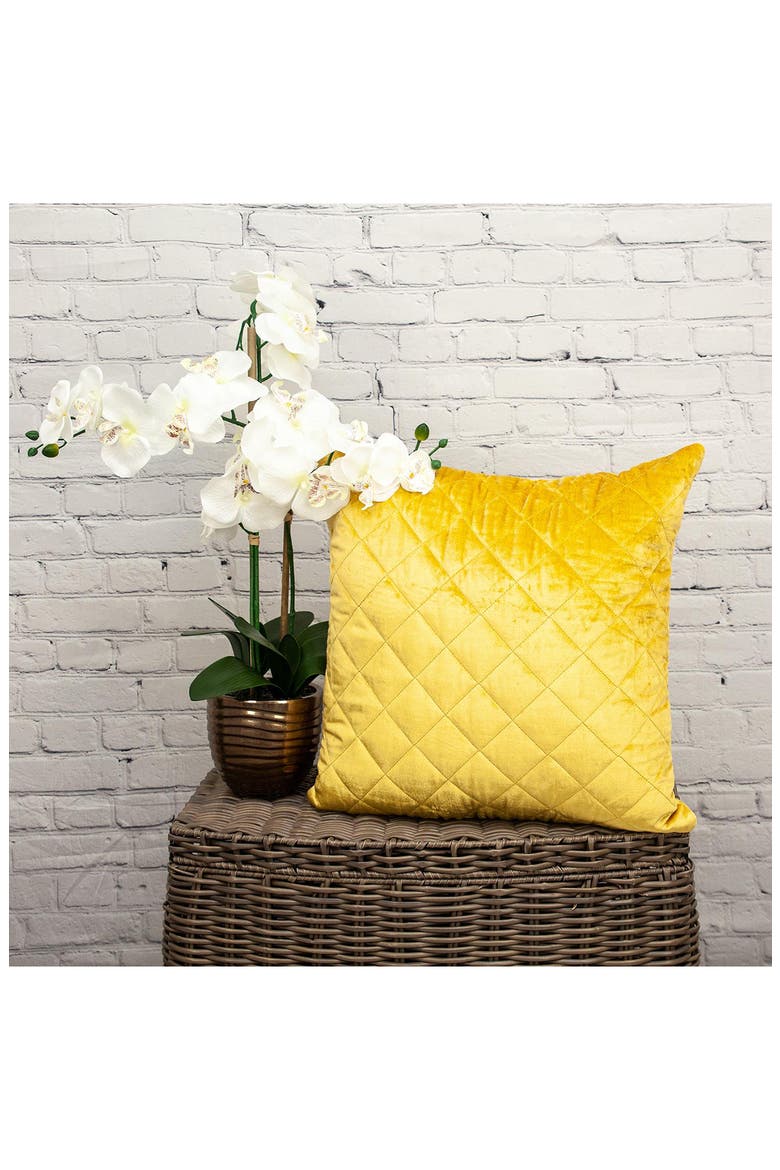 Milo Quilted Throw Pillow, Alternate, color, YELLOW
