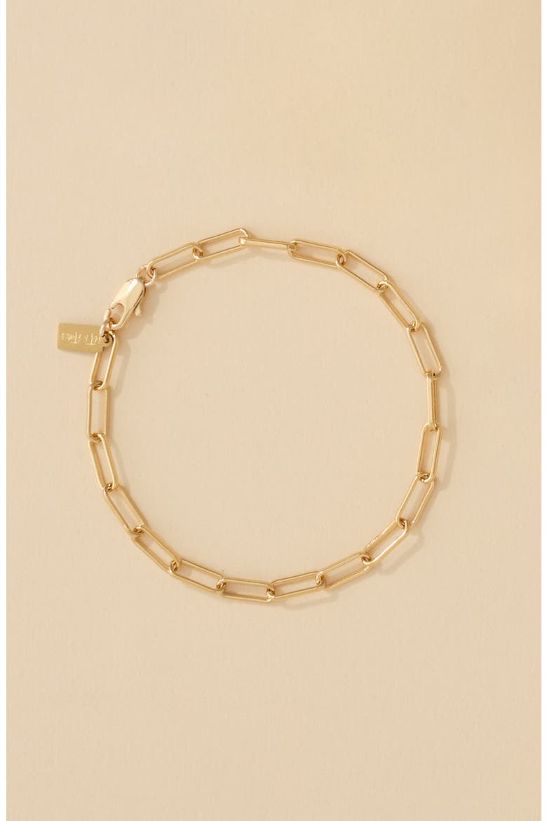 Siena Paper Clip Chain Bracelet, Alternate, color, GOLD