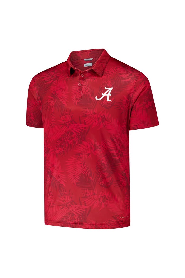 Men's Columbia Crimson Alabama Crimson Tide PFG Super Terminal Tackle™ Omni-Shade™ Bangalows Polo, Alternate, color, Crimson