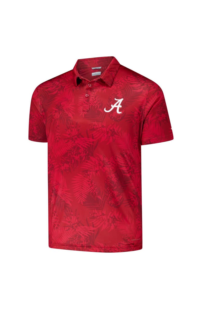 Columbia Men's Columbia Crimson Alabama Crimson Tide PFG Super Terminal Tackle<sup>™</sup> Omni-Shade<sup>™</sup> Bangalows Polo, Alternate, color, Crimson