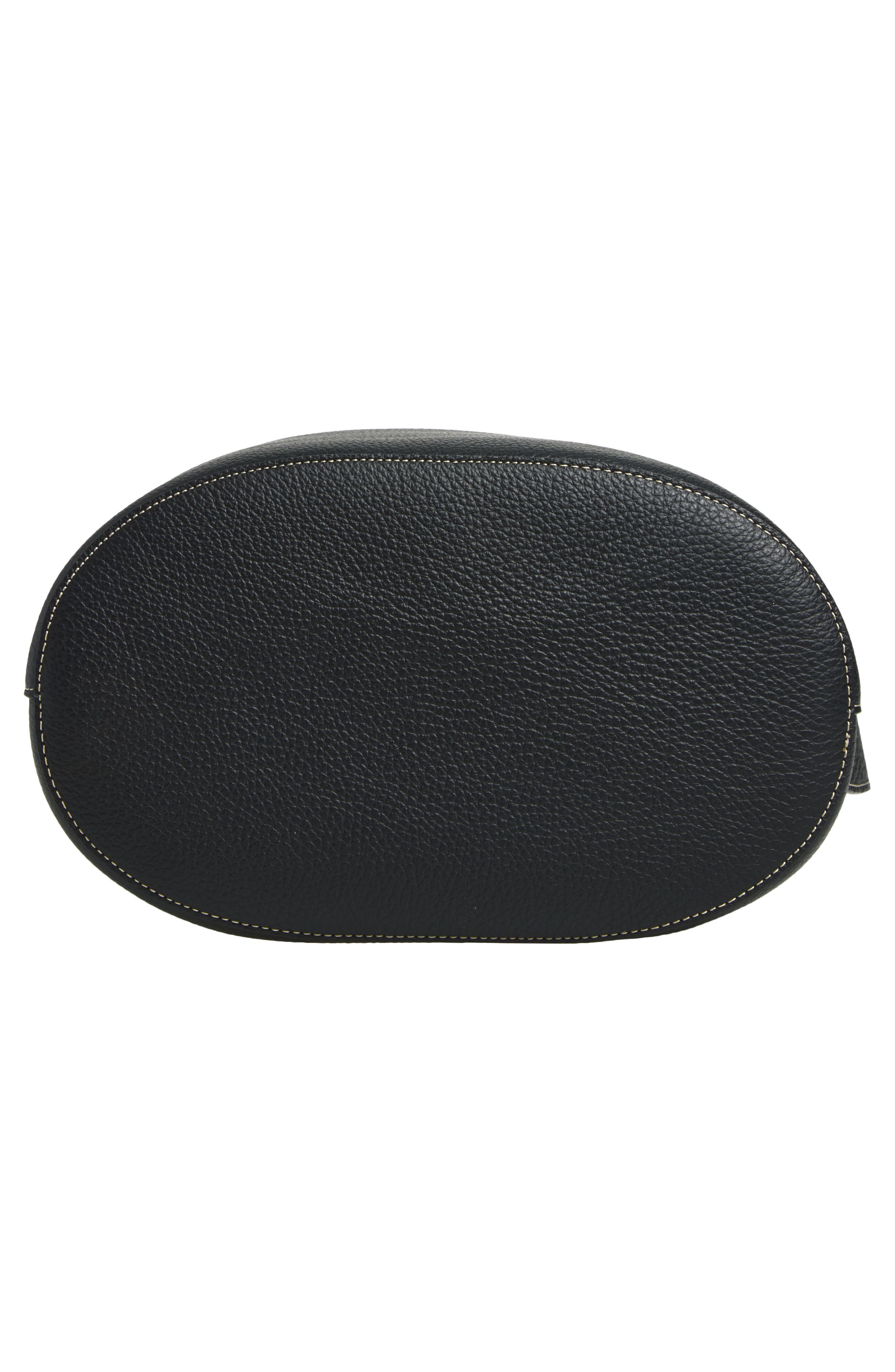 Norma Leather Bucket Tote, Alternate, color, BLACK GROSGRAIN