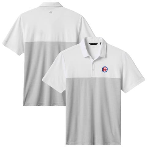 Men's TravisMathew White/Gray Chicago Cubs Home Run Leader Tri-Blend Polo