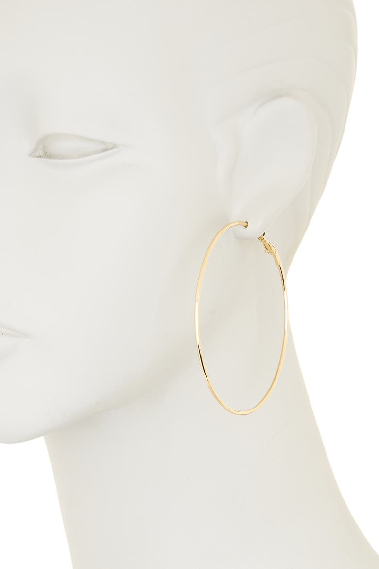 Basic 71mm Hoop Earrings, Alternate, color, GOLD