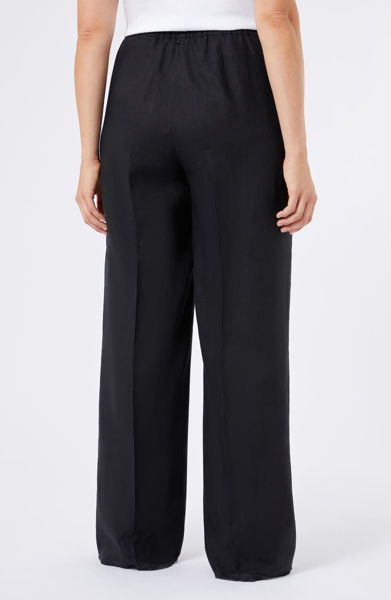 Marina Rinaldi Ciurma Linen Drawstring Pants, Alternate, color, Black