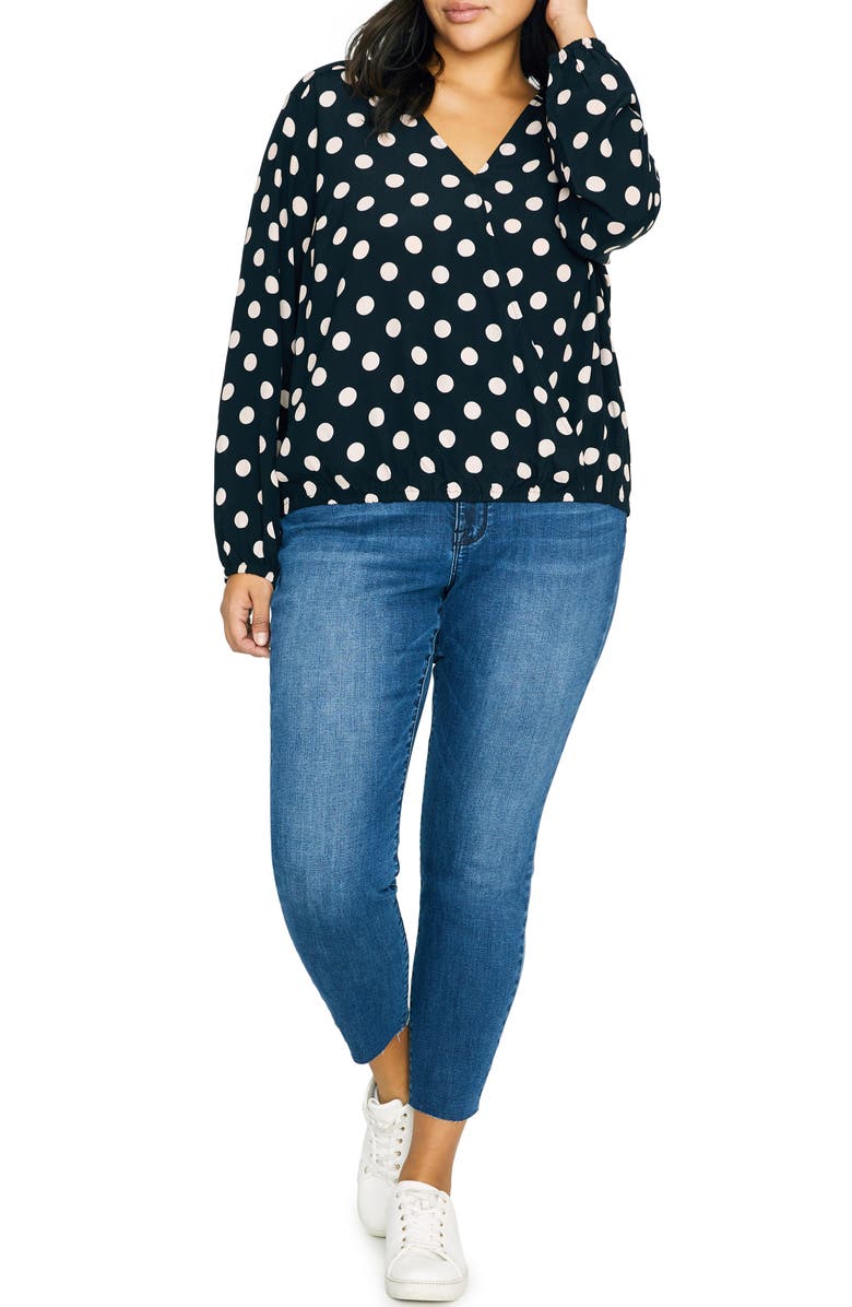 Sanctuary Cori Blouson Sleeve Surplice Blouse, Alternate, color, 