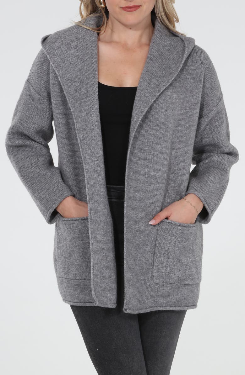 RAIN AND ROSE Hooded Coatigan, Main, color, Grey