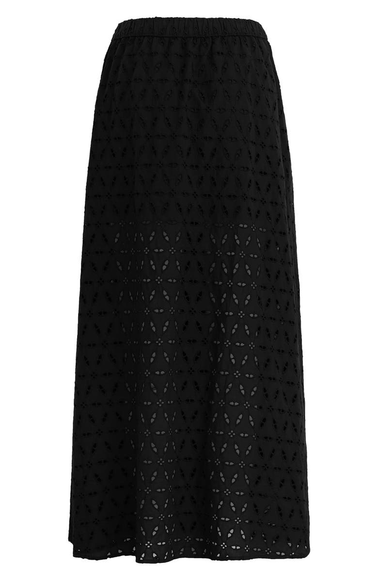 Favorite Daughter The Pretty Please Eyelet Embroidered Cotton Maxi Skirt, Alternate, color, Black
