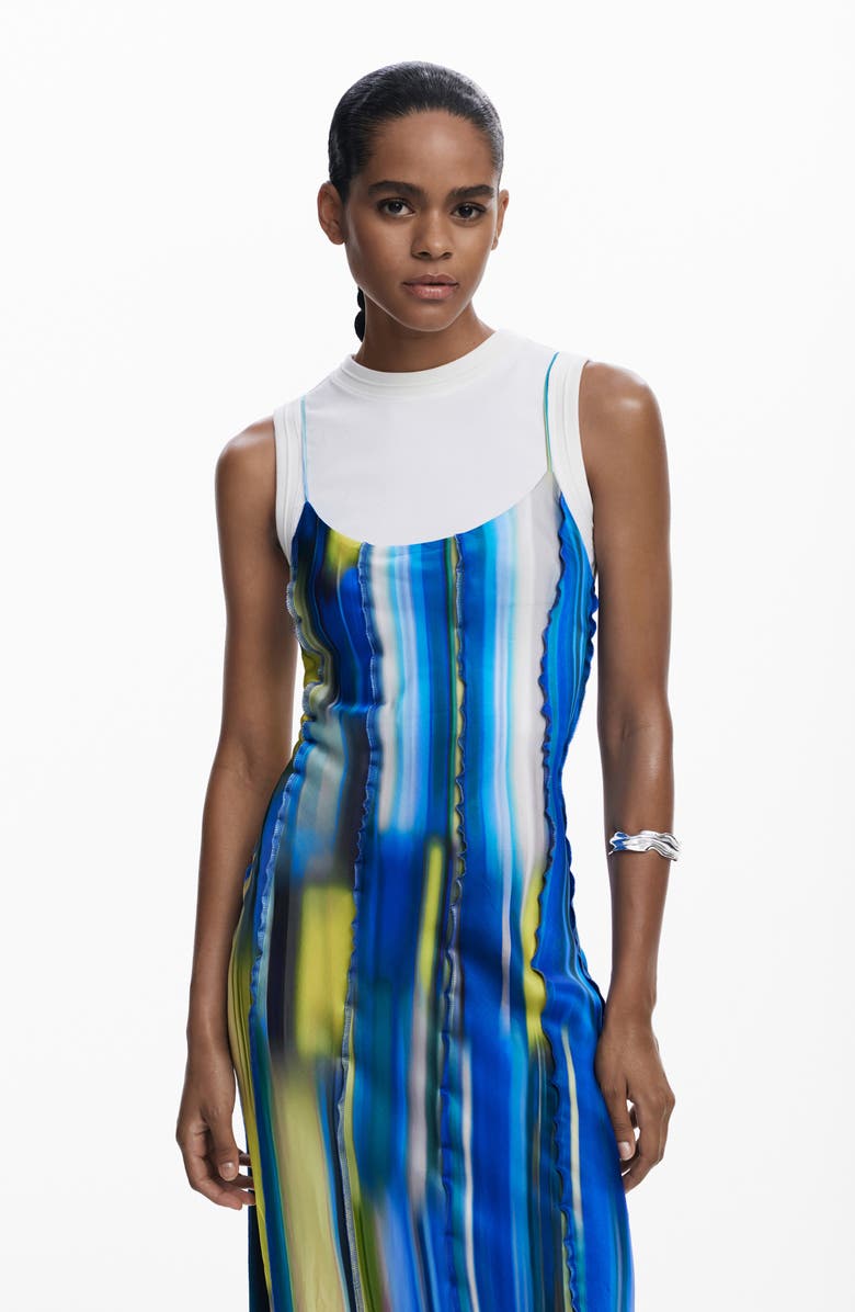 Desigual Sleeveless Maxi Dress, Alternate, color, Blue