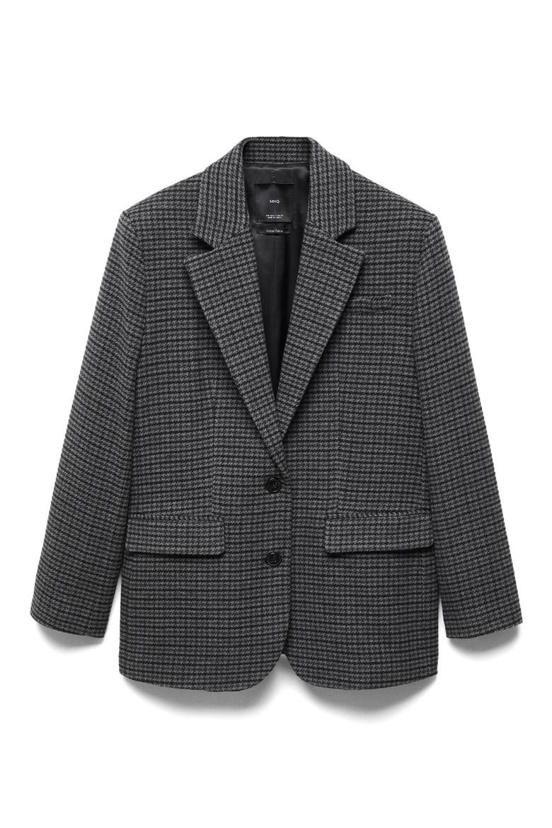 Houndstooth Structured Blazer, Alternate, color, GREY