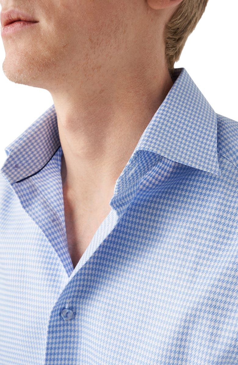 Eton Houndstooth Cotton Dress Shirt, Alternate, color, 