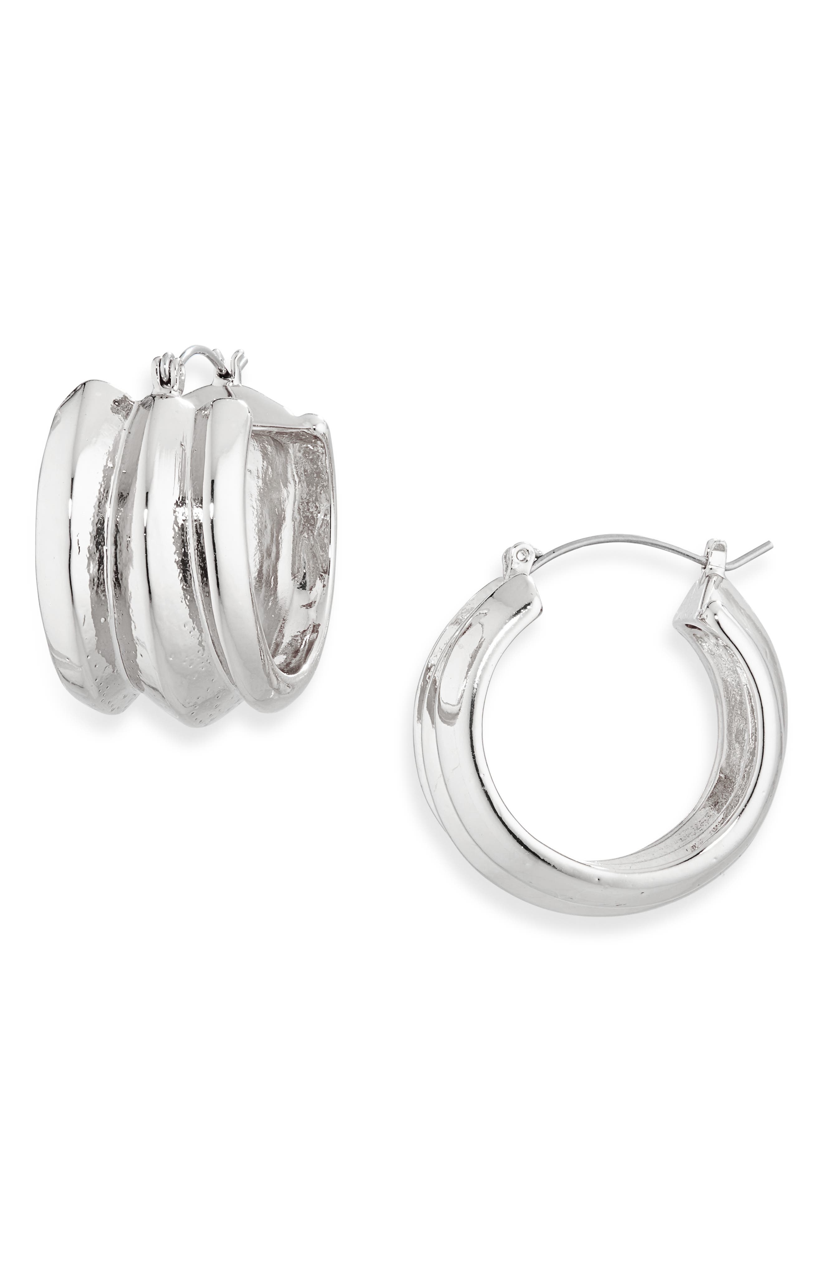 Vince Camuto Ribbed Hoop Earrings