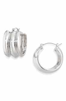 Vince Camuto Ribbed Hoop Earrings