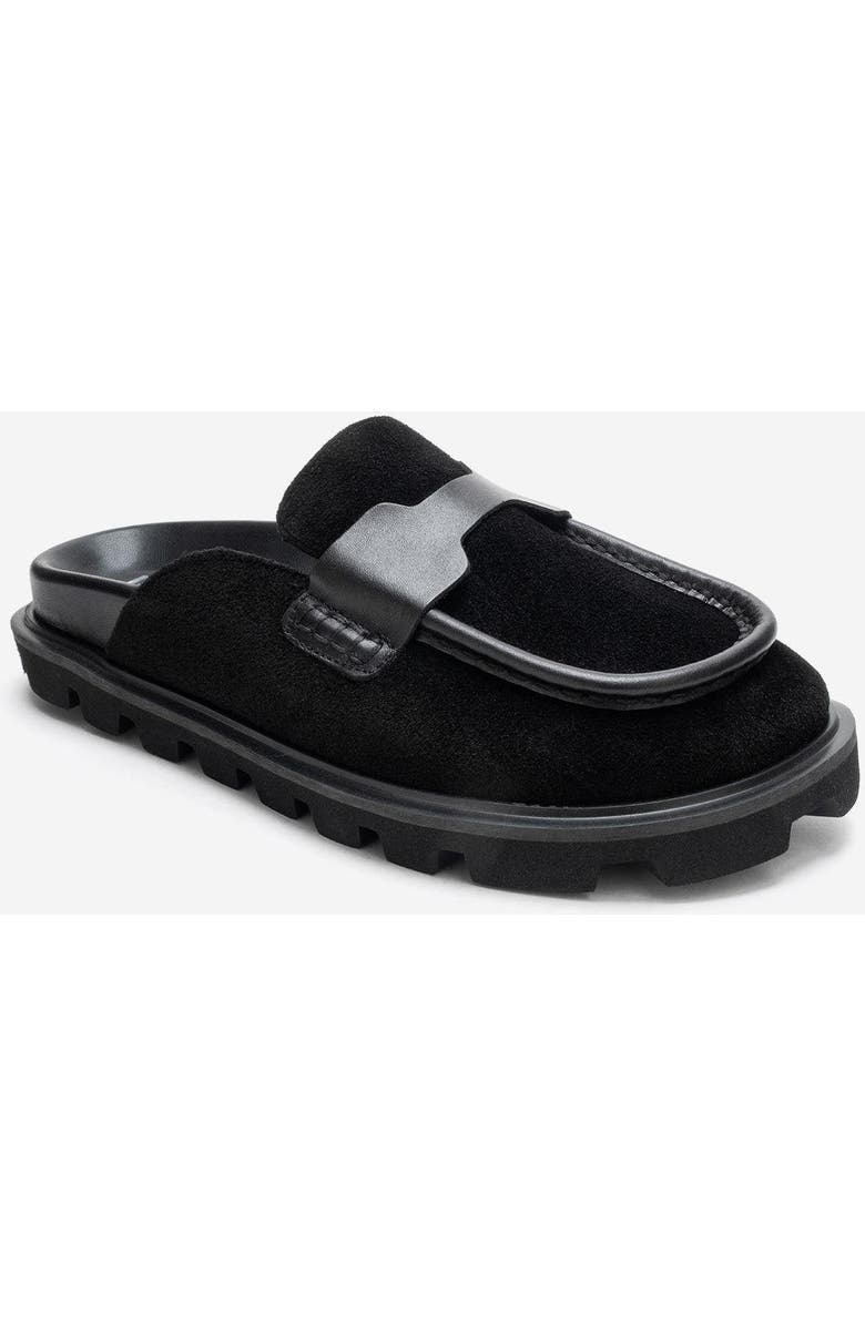 Forever & Always Shoes Vela Leather Slipper, Alternate, color, Black Suede