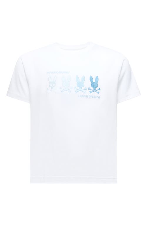 Shop Psycho Bunny Kids' Oceania Embroidered Pima Cotton T-shirt In White