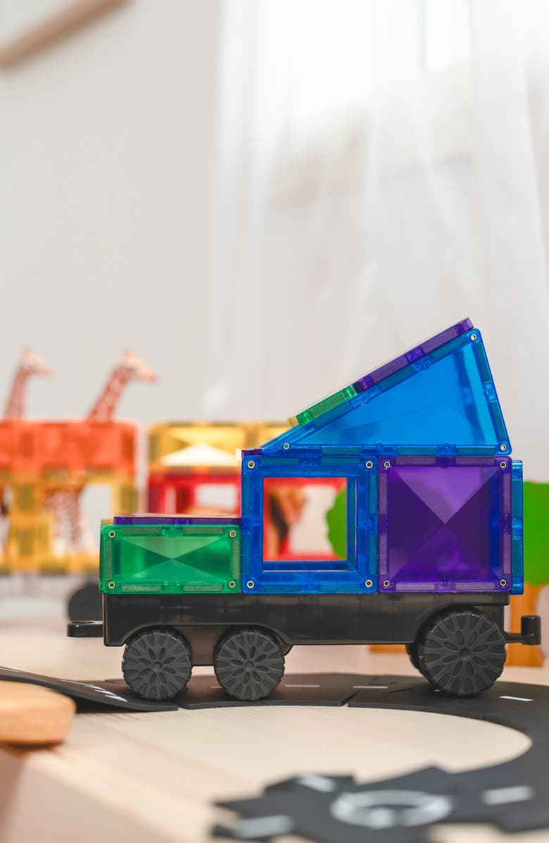 CONNETIX Kids' Rainbow Magnetic Tiles 50-Piece Transport Pack, Alternate, color, Rainbow