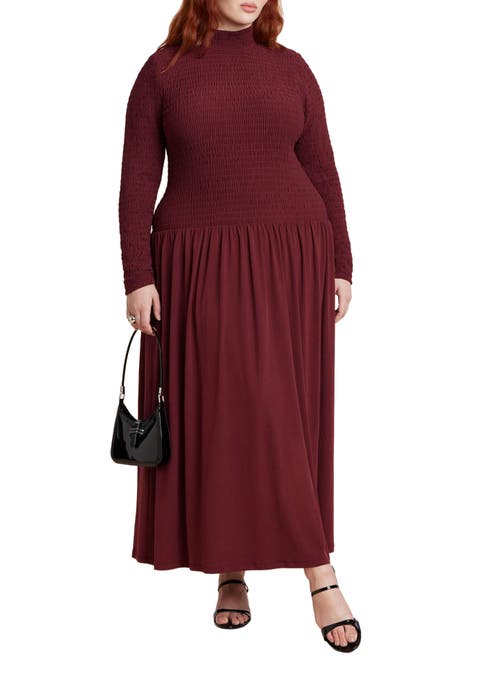 Smocked Midi Dress (Plus)