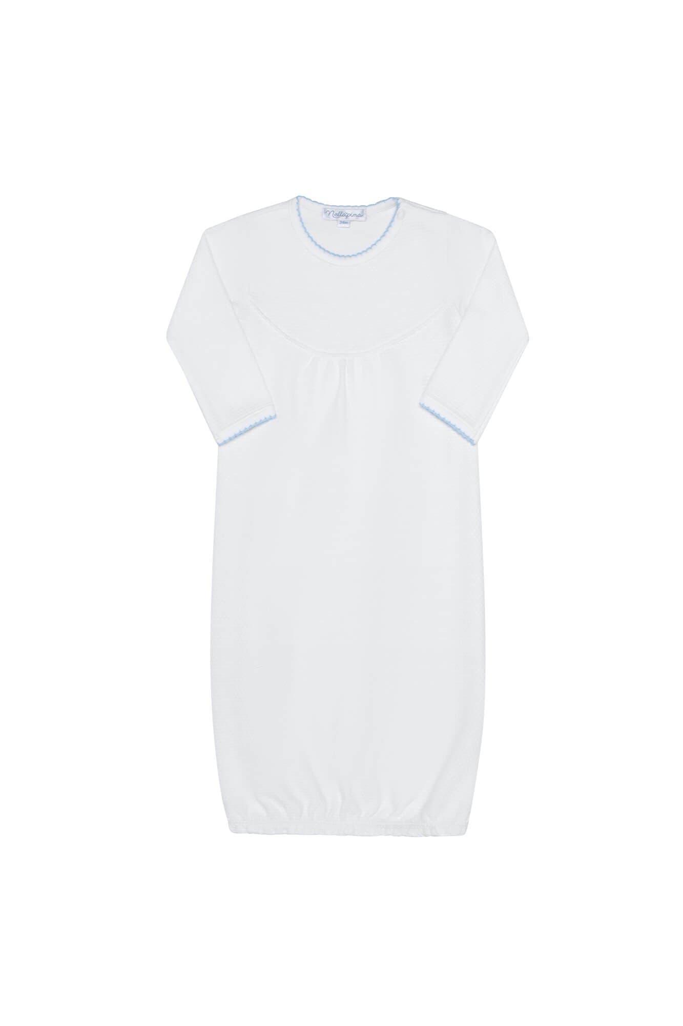 White with Blue Trim
