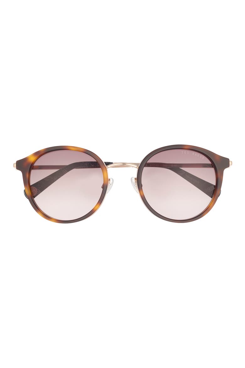 51mm Round Sunglasses, Main, color, TORTOISE