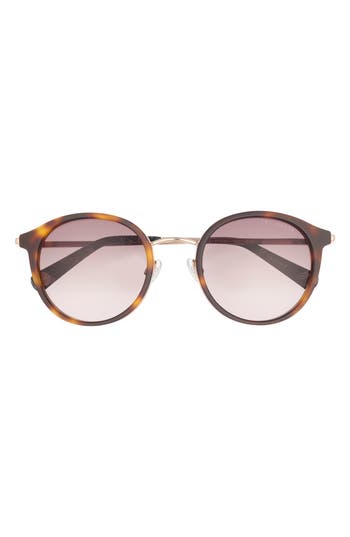 Ted Baker 51mm Round Sunglasses In Brown