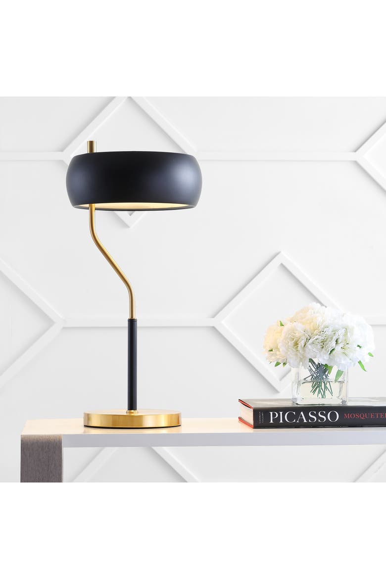 Oskar 22.5" Moody Metal LED Desk Lamp, Black/Brass Gold, Alternate, color, Black/Brass Gold