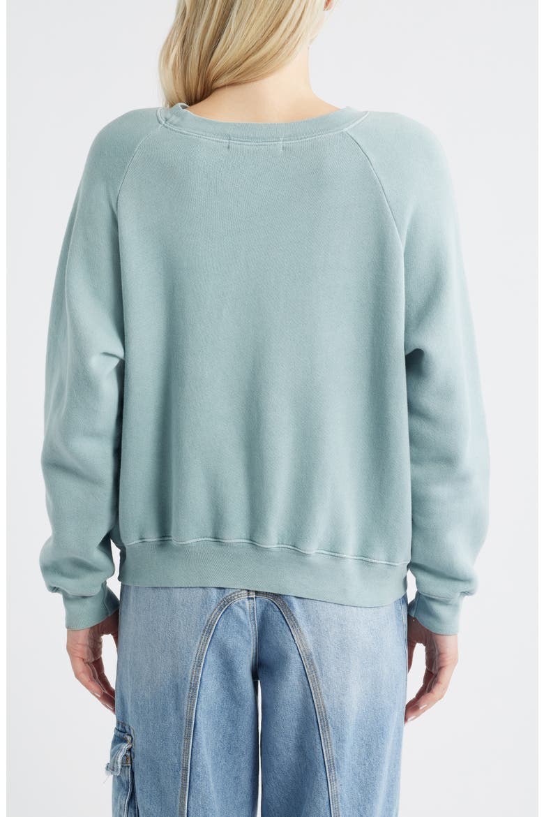 Kiss my Shrunken Cotton Blend Fleece Sweatshirt, Alternate, color, ETHEREAL BLUE