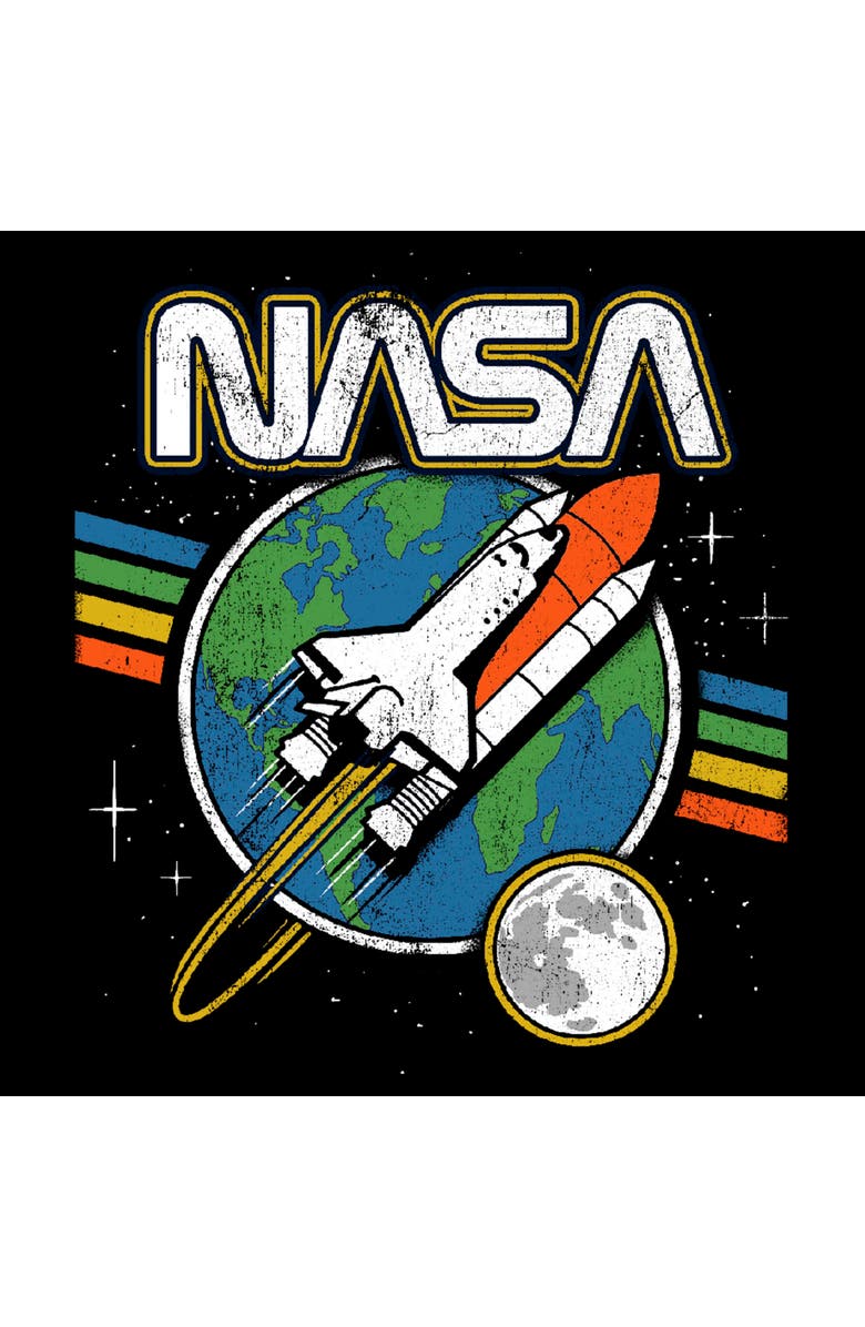 NASA Boy's NASA Retro Rocket Launch  Graphic T-Shirt, Alternate, color, Black