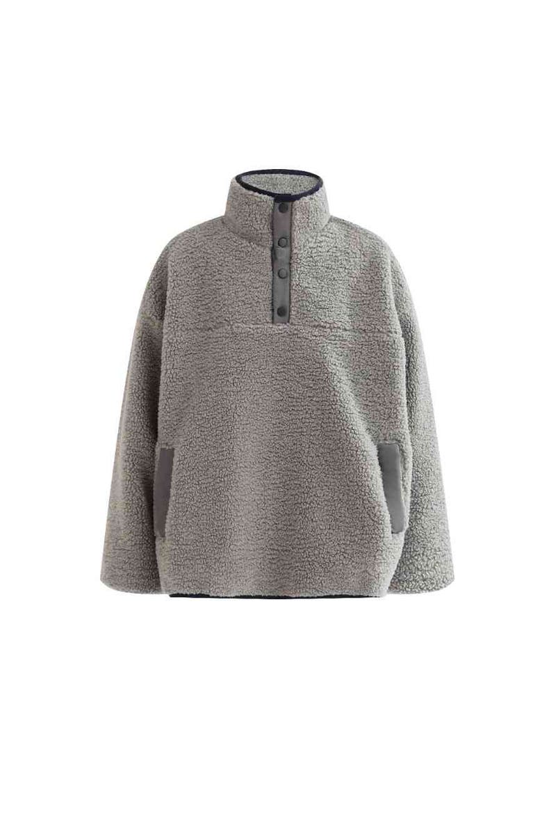 Fleece Pullover, Main, color, Grey