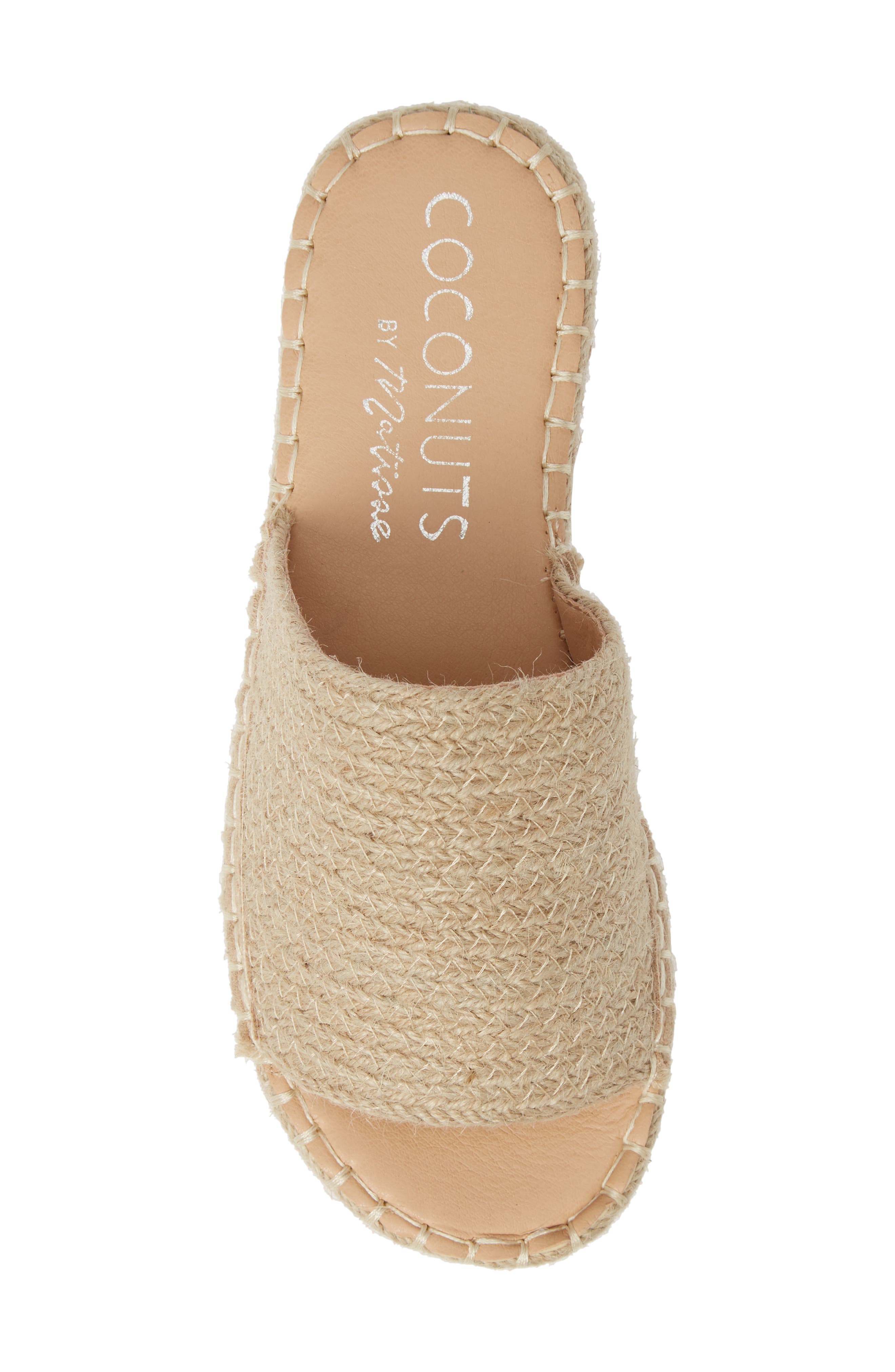 Del Mar Platform Slide Sandal, Alternate, color, NATURAL RAFFIA