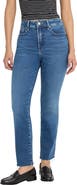 Good American Soft-Tech Good Straight Raw Hem Ankle Straight Leg Jeans