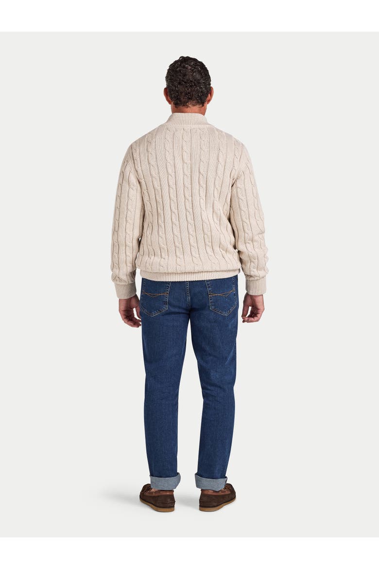 Chunky Cable Quarter Zip Knit Jumper, Alternate, color, Oatmeal