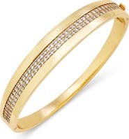 SAVVY CIE JEWELS Modern Pavé Wide Hinged Cuff Bracelet