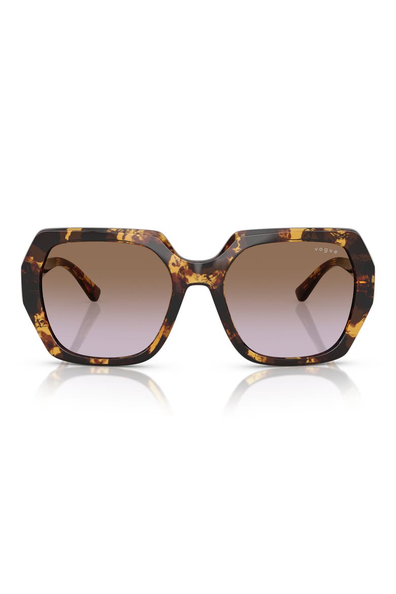 55mm Irregular Sunglasses, Alternate, color, BLOND HAVANA