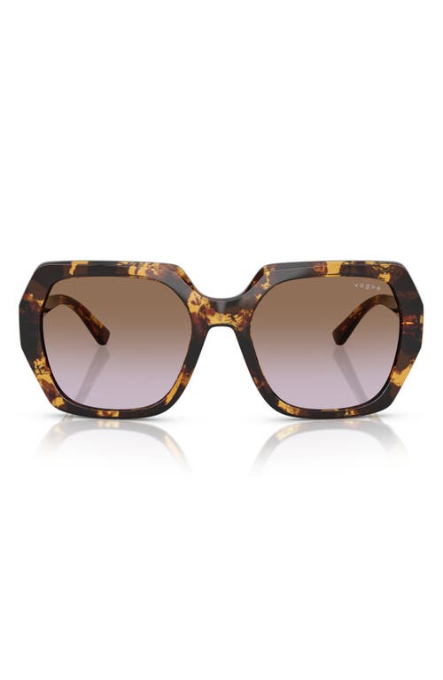 Vogue 55mm Irregular Sunglasses In Blond Havana