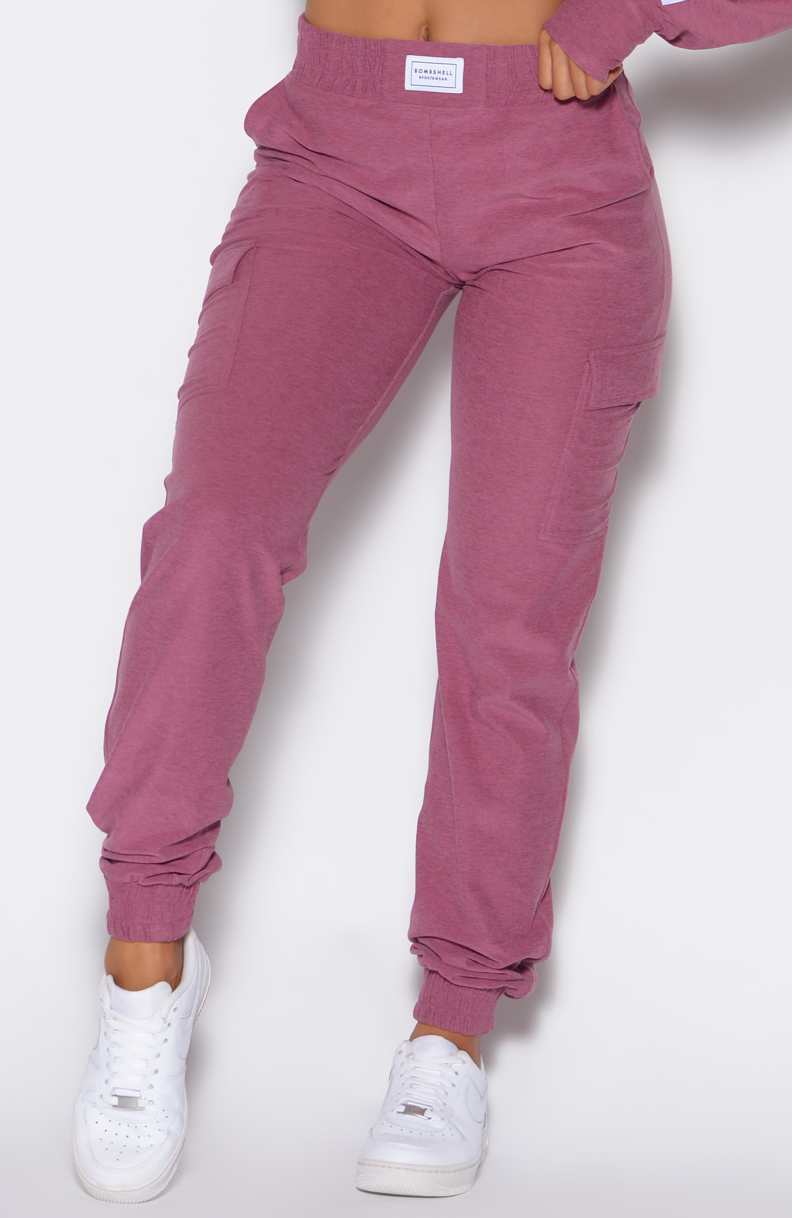 Bombshell Sportswear Cloud Comfort Joggers in Purple Rose 