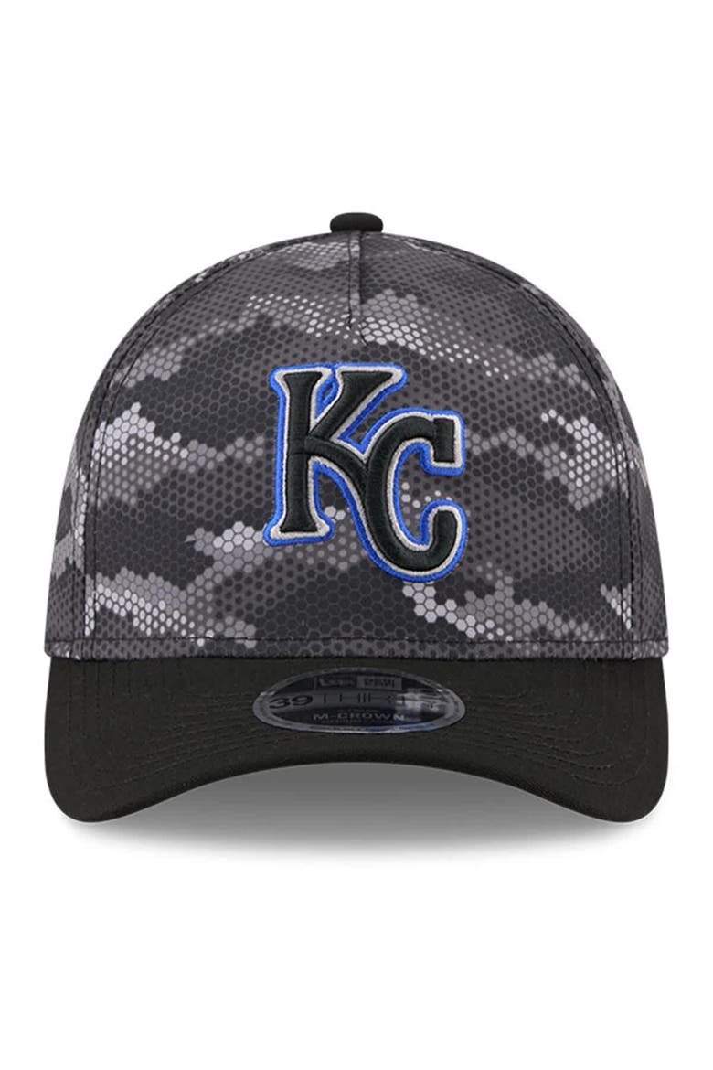 Men's New Era Black Kansas City Royals Camo 39THIRTY A-Frame Flex Hat, Alternate, color, Black