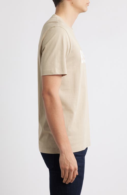 Hugo Boss Boss Tiburt 354 Logo Cotton Graphic T-shirt In Light Beige