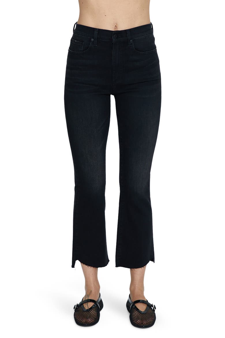 Lennon Raw Hem High Waist Crop Bootcut Jeans, Alternate, color, VINTAGE BLACK